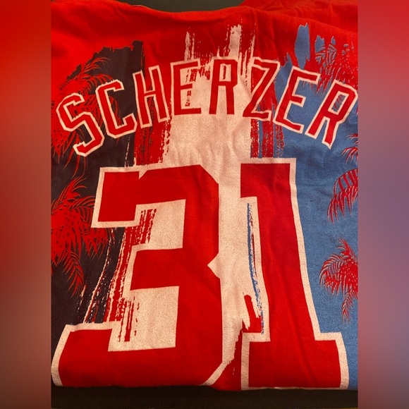 NWT Majestic 2019 Washington Nationals MLB Spring Training Scherzer #31 T-Shirt - Picture 8 of 8